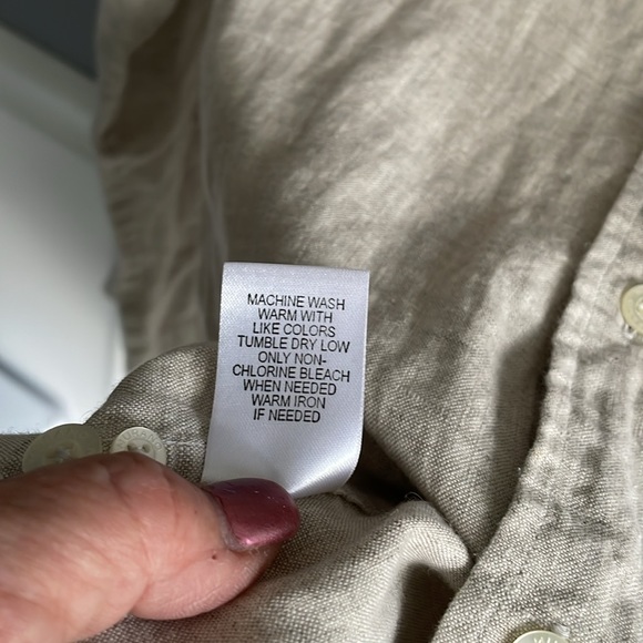NWOT Linen Murano button-down long sleeve shirt in oatmeal color size L - Picture 7 of 8